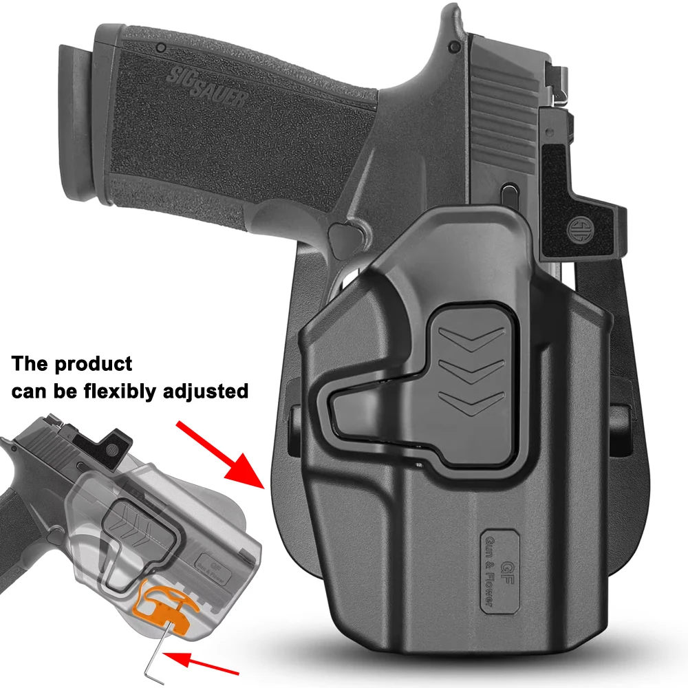Funda OWB para Sig P365 X-Macro, Funda de Retención de Nivel II para Exteriores con Rotación de 360° °   Paleta ajustable, óptica, para mano derecha