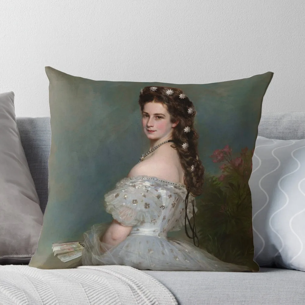 Empress Sisi Elisabeth of Austria (1865) - Franz Xaver Winterhalter Throw Pillow pillow cover christmas