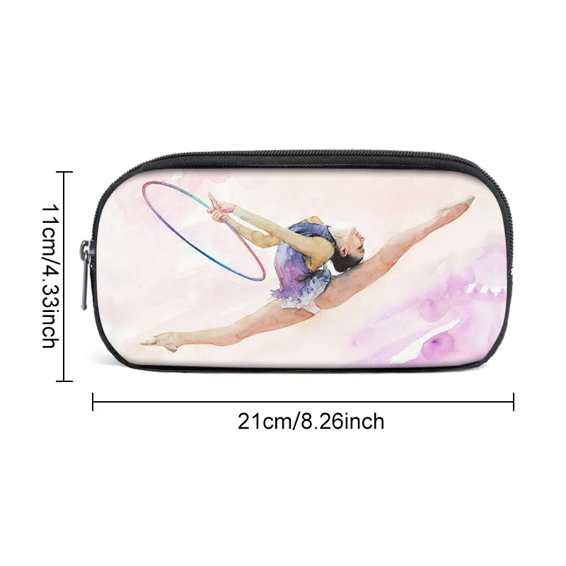 Gymnastics Art Print Pencil Bag Women Cosmetic Cases for Travel Teenagers Pencil Box Children School Supplies Gift