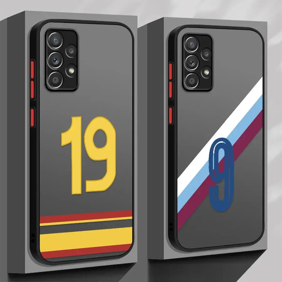 Phone Case for Samsung Galaxy A36 A56 A32 A73 A22 A23 A21 A52 A71 A31 A72 A25 A26 Soft Cover FootBall Number 