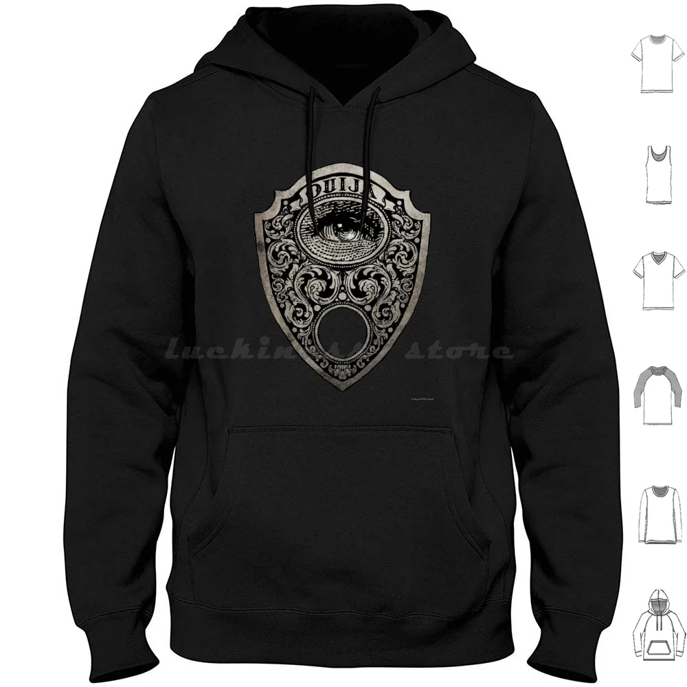 Witch Board Planchette Mystic Eye Sudadera con capucha de algodón de manga larga Ouija Ouija Planchette Mystic Eye Oracle Witch Dread Punk Dark