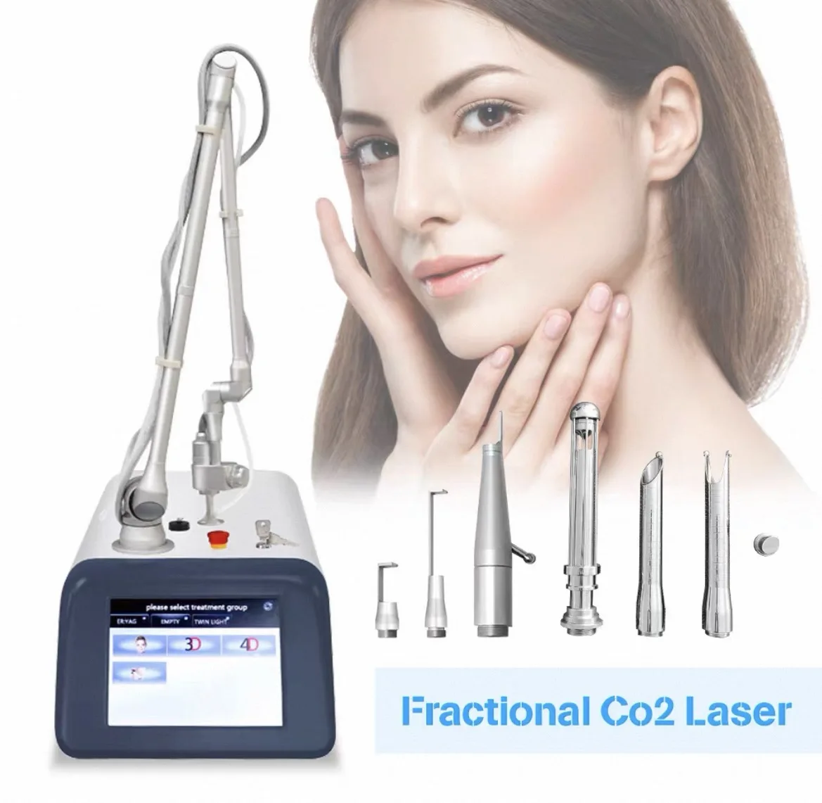 Máquina de Tratamiento de Cicatrices con Láser Fraccional de CO2, Portátil de Escritorio, Alta Potencia, 10600nm