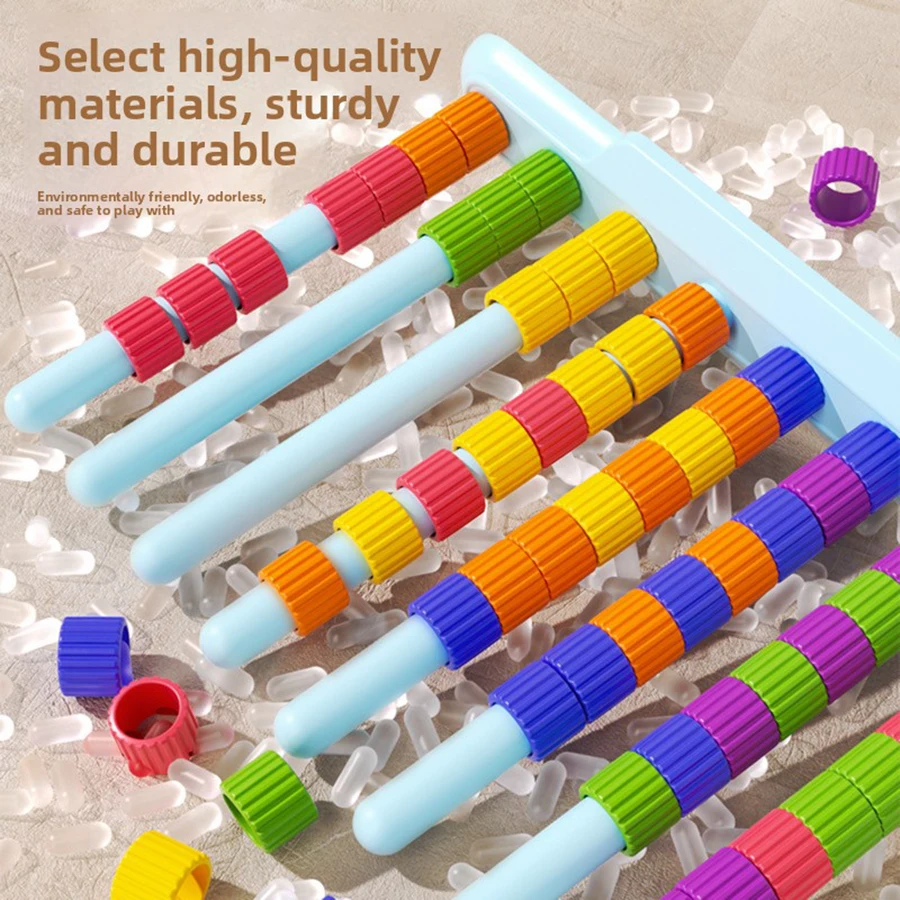1set- Stacking Rainbow Rings Educational Toy, Color Recognition Classification, Train Thinking For Kinderg,Fine Motor Skills Toy view 5