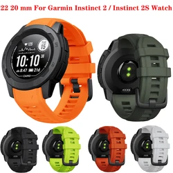 20 22mm Silicone Wristband Strap For Garmin Instinct 2 Smart Wach Strap Replacement Bracelet For Garmin Instinct 2S Watchbands