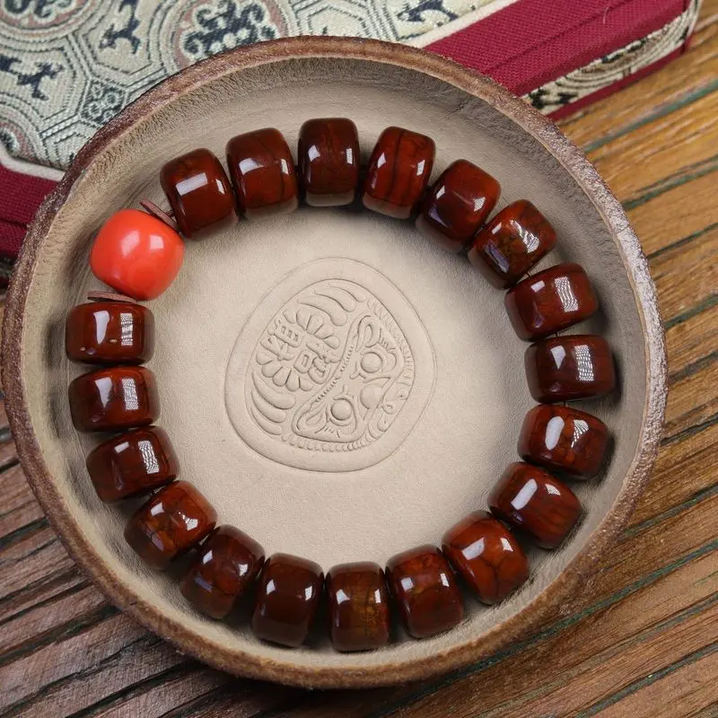 Tibetan Bead Bracelet, Vintage Style, Featuring Aged Yak Bone Beads In A Single Strand