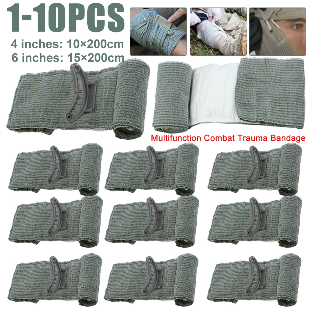 

4/6 Inch Israeli Bandage Wound Dressing Emergency Compression Bandage Traumatic Hemostatic Bandage Tactical First Aid Kids IFAK