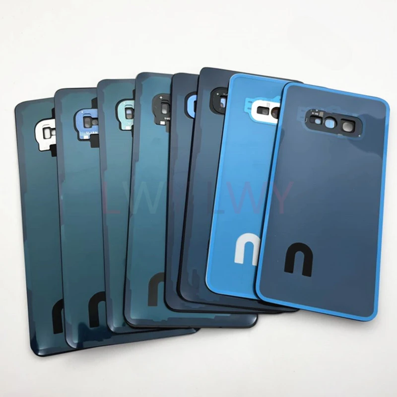 For Samsung Galaxy S10 Plus G975 G973 S10e G970 Original Glass Back Battery Cover Rear Door Housing Case Panel Parts Camera Lens