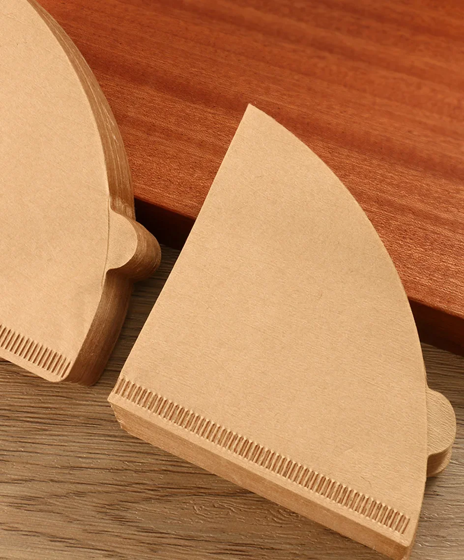 Ungebleichte Natürliche Holzfaser-Kaffeefilter, 60-Grad-Konus Pour-Over Tropfpapierfilter V01/V02, 40/100 Stück Packung – Detail 10