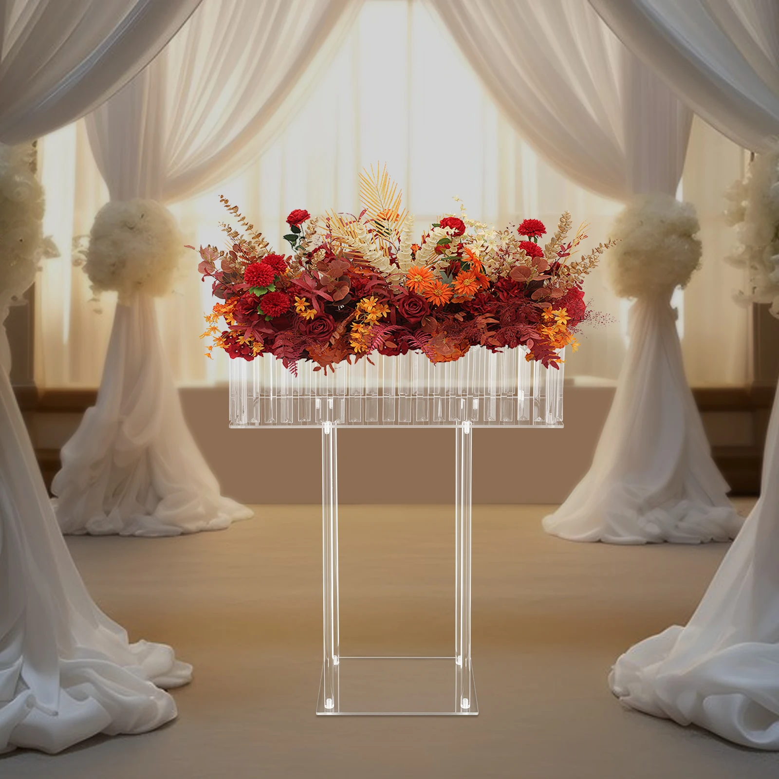 Acrylic Flower Stand Wedding Flowers Display Rack Modern for Wedding Decorations, Parties, Birthdays, Home Decor, Etc
