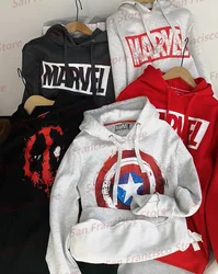 2024 nuovo autunno/inverno uomo e donna Marvel DC Comics Captain America Deadpool Avengers felpa con cappuccio a maniche lunghe KID/Pullover Casual per adulti