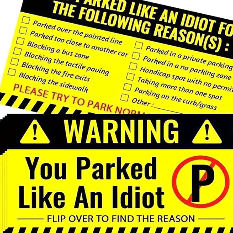 

50 шт. плохие парковочные карты, которые вы заборонено, как идиот. Забавные картонные парковочные карточки с перилами нескольких насичений.