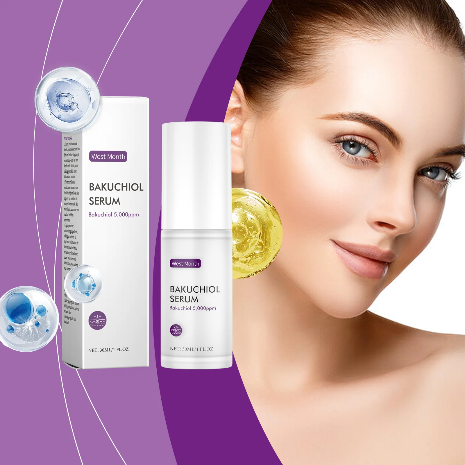 Bakuchiol Serum 5,000ppm - Natural Retinol Alternative, Anti-Aging Face Serum for Wrinkles & Fine Lines