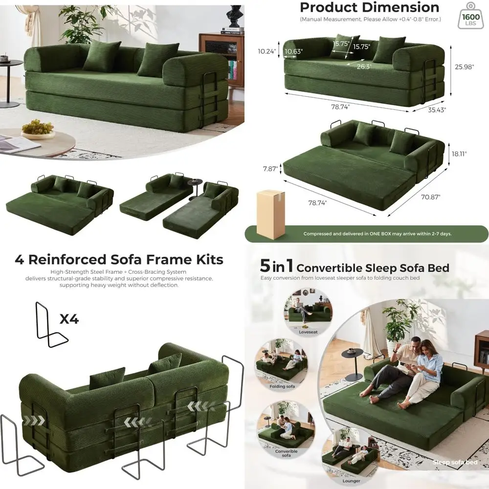 Convertible Sofa Be…