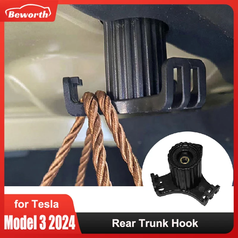 Rear Trunk Hook for New Tesla Model 3+ Highland 2024 Bag Hanger Holder Practical Durable Bearing Model3 Interior Accessories