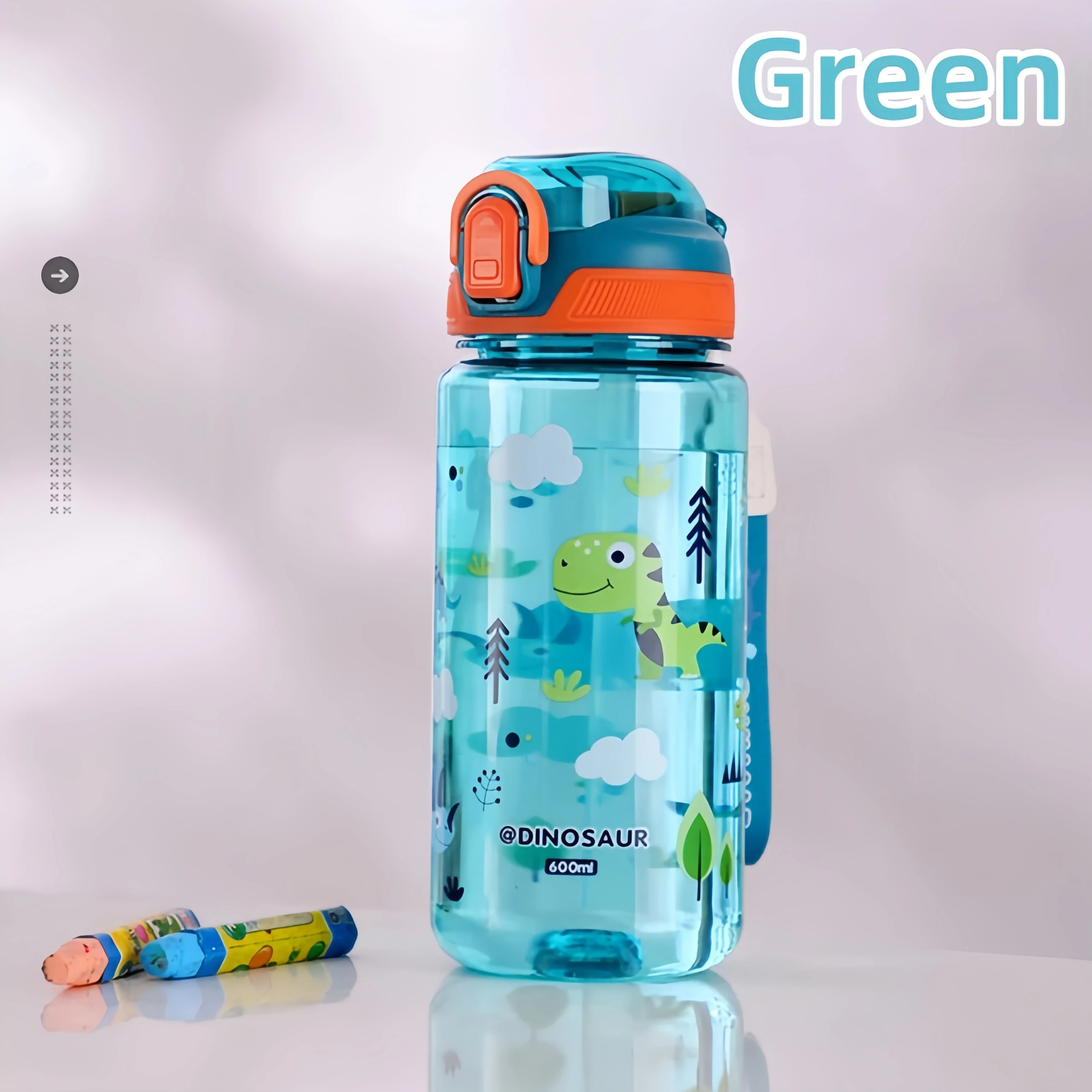 600 ml Dinosaurier Wasser Flasche Für Kinder Wasser Sippy Tasse Mit Silikon Stroh Auslaufsichere Kunststoff Wasser Flaschen Sommer Kinder Wasser Tasse