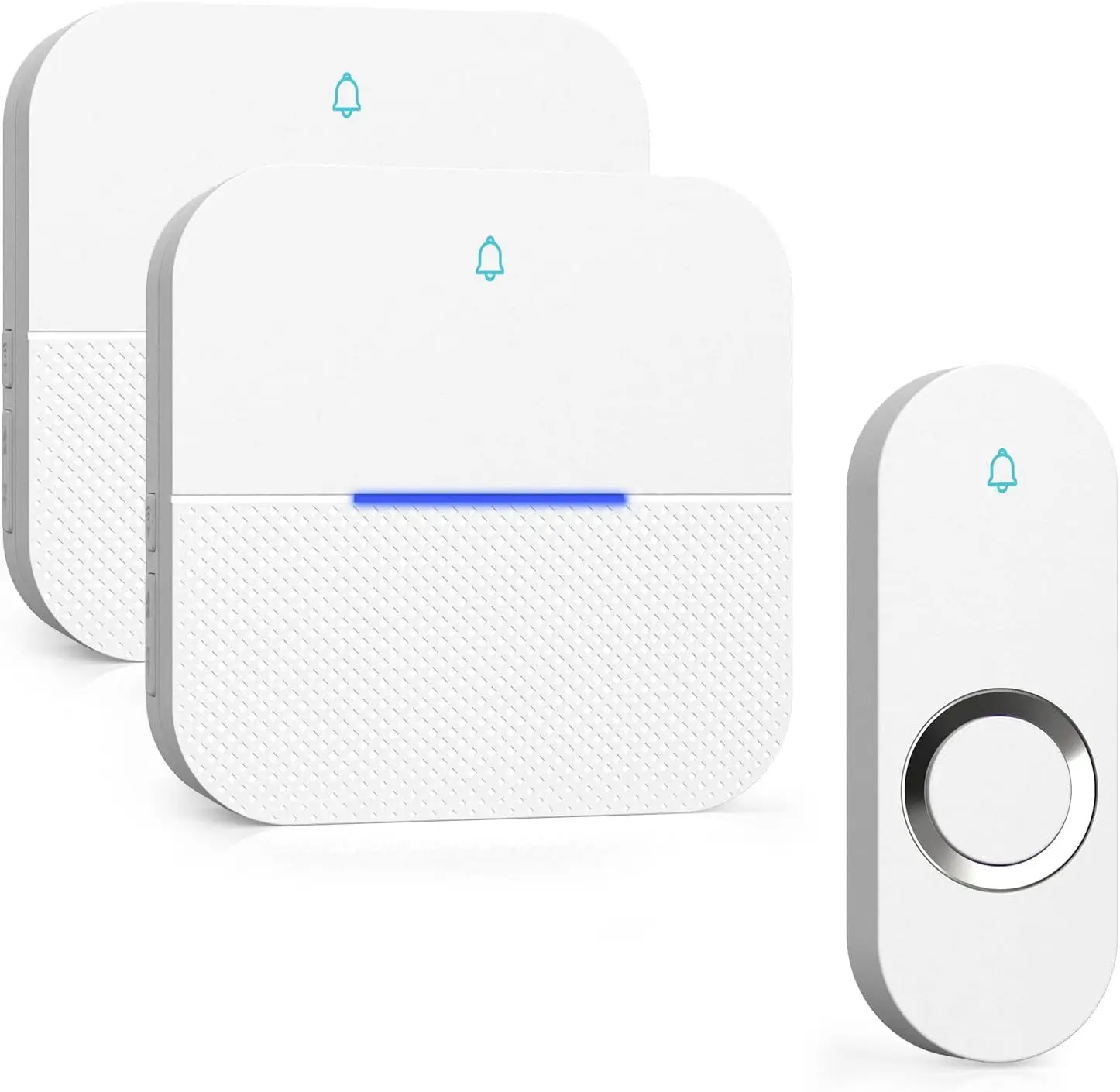 

Беспроводной дверной звонок со светодиодной подсветкой, водонепроницаемый, дальность действия 1000 футов, 5 уровней громкости, 58 мелодий, белый цвет