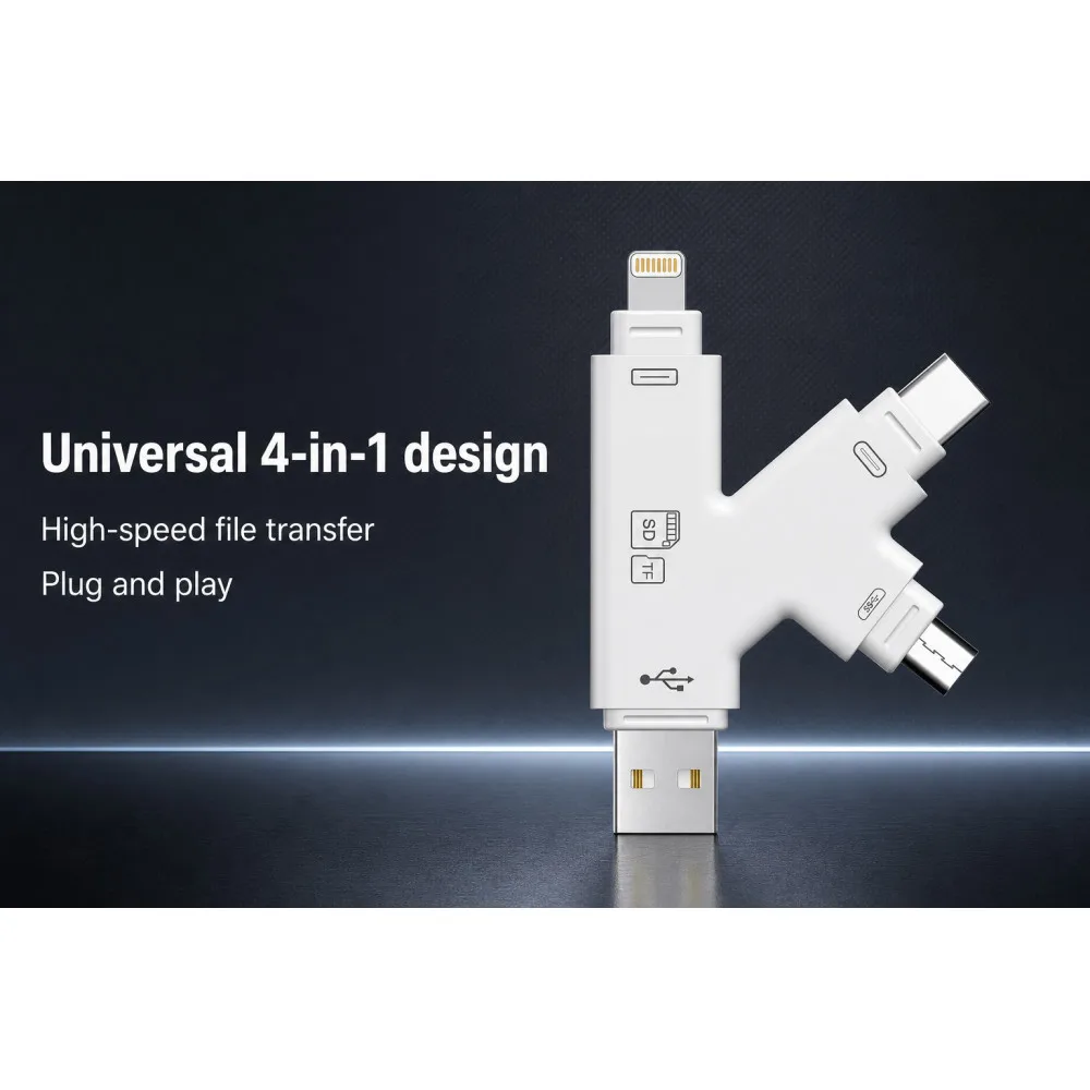 Multimemory 4 in 1 i Flash Drive USB For IPad Touch MAC PC Micro SD&TF Card Reader Adapter Laptop Accessories Smart Card Reader