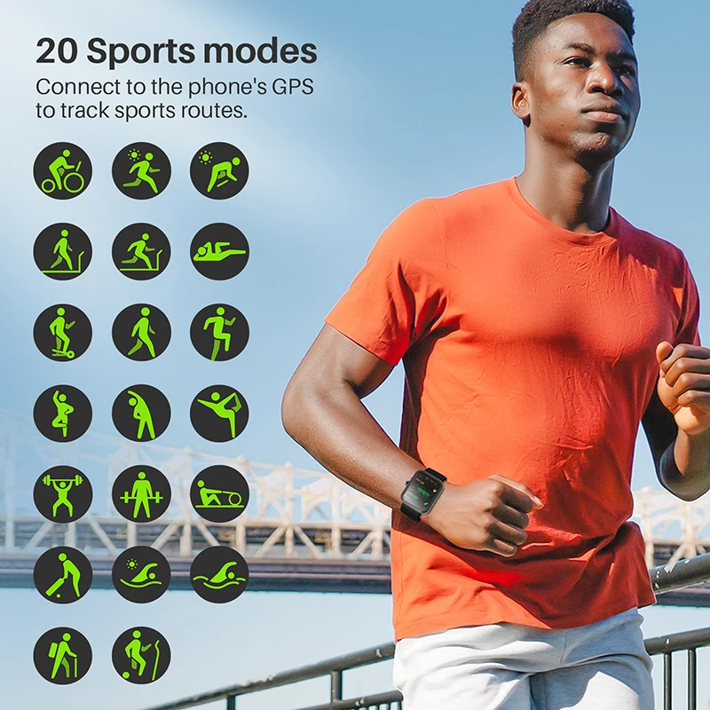 TOZO S2 Smartwatch 5ATM wodoodporny wbudowany opaska monitorująca aktywność fizyczną z monitorem pracy serca kobiety inteligentny zegarek dla Android iOS telefon