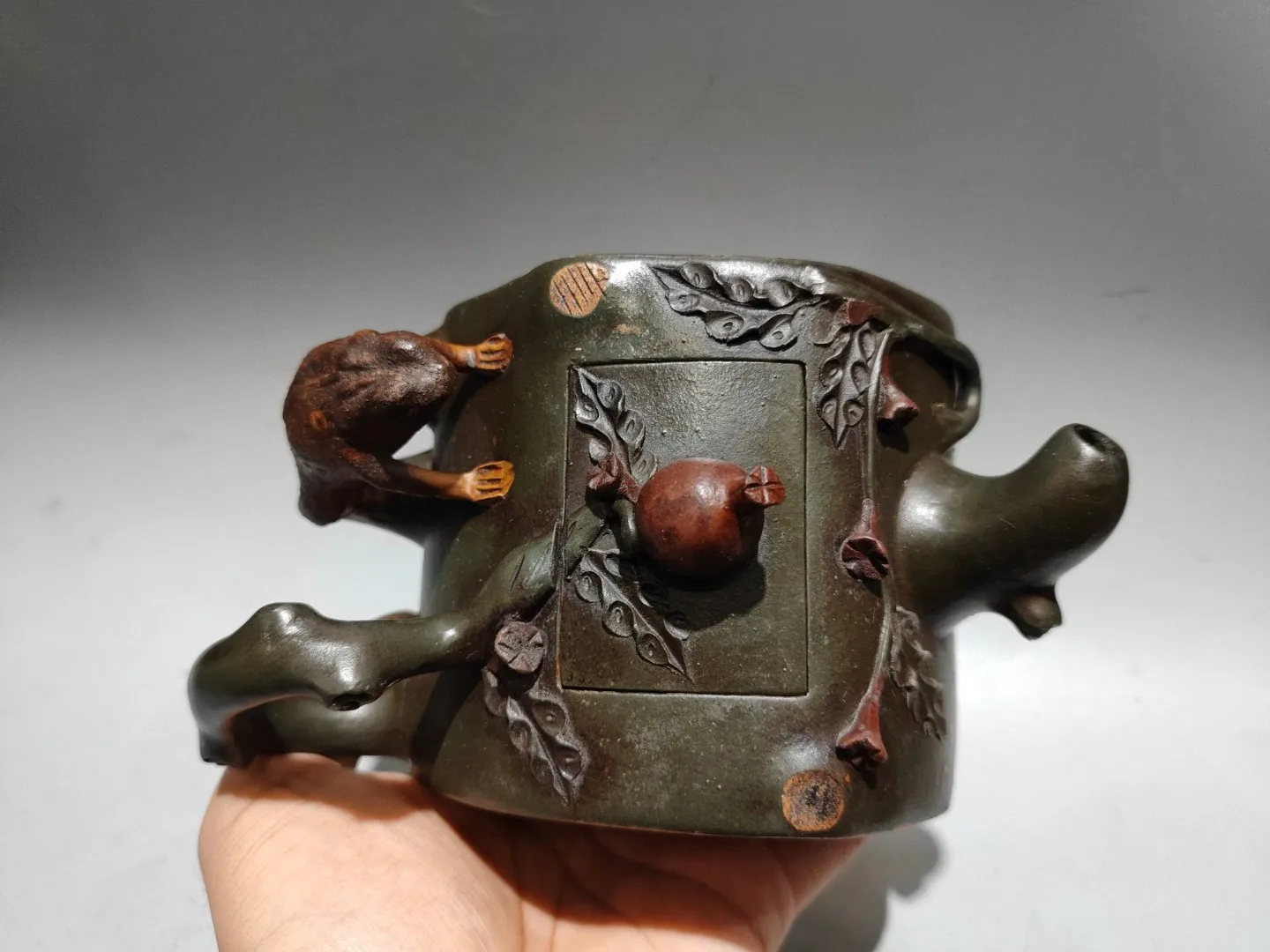 Yixing Purple Clay Teapot Toad statue Tree stump pot Tree Ring Texture Pot Kettle Teapot Flagon Ornaments