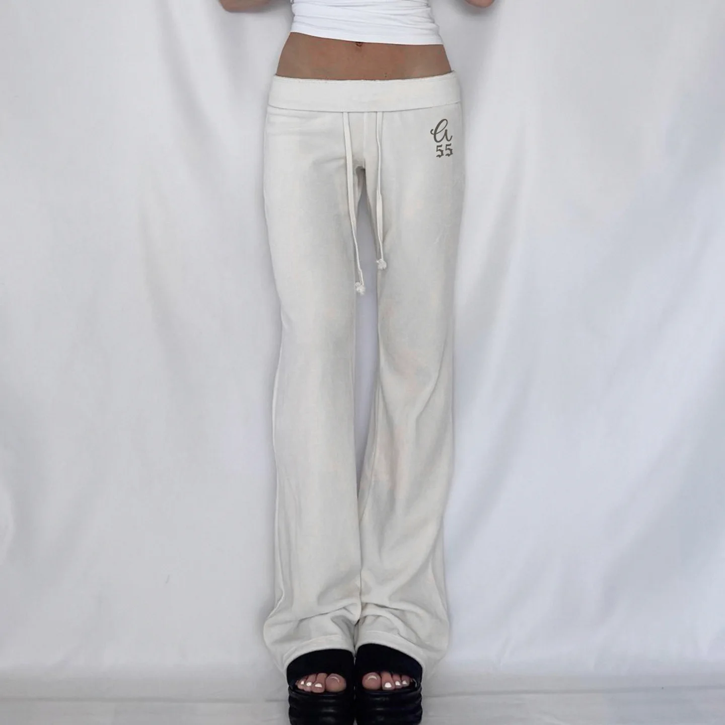

Y2K Letter Print Hoodie Pants Set European American Lazy Comfortable Style Slim Fit Drawstring Solid Color Casual