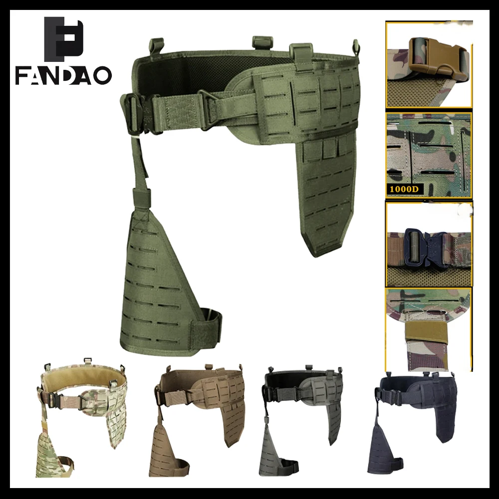 

Tactical Molle Belt Set Quick Release Drop Leg Platform Panel Breathable Laser Waist Cover Set for Airsoft Shooting Paintball