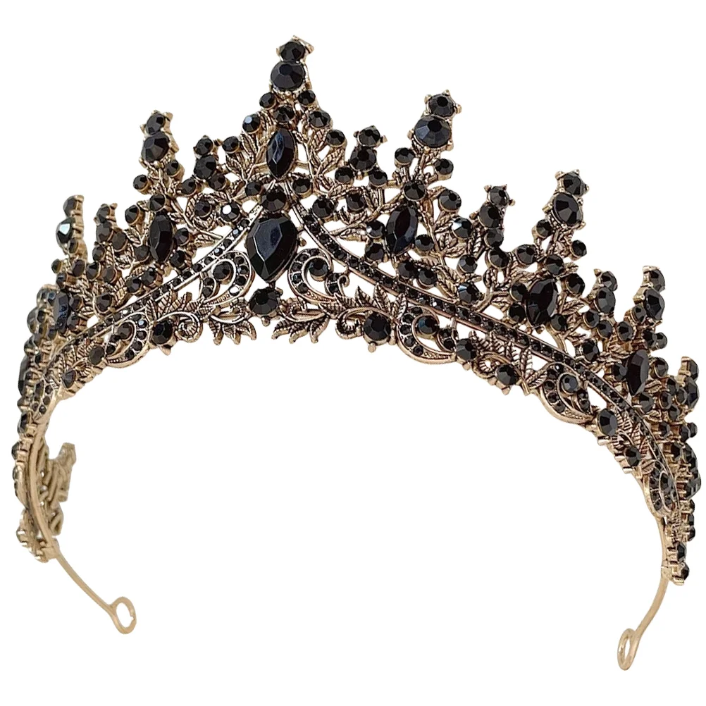 

The Crown Black Rhinestone Bride Rhinestones Headband Wedding Tiaras for Crowns Bridal Women's