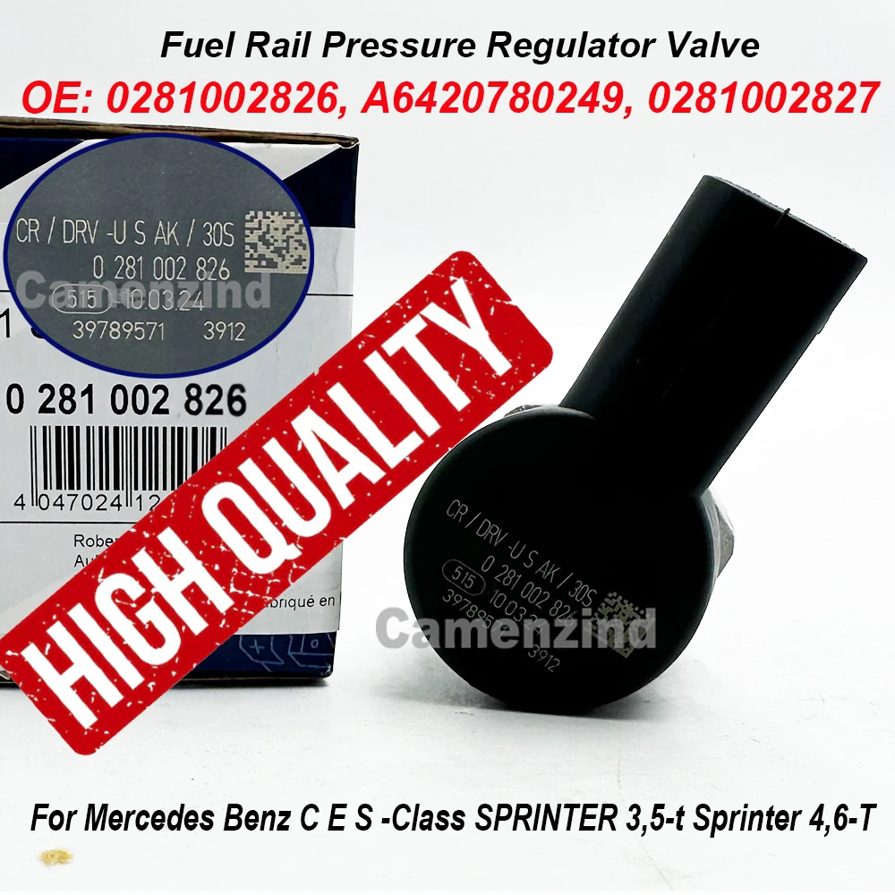 

0281002826 A6420780249 0281002827 Клапан регулятора давления в топливной рампе, новый для Benz C E S-Class SPRINTER 3,5-t Sprinter 4,6-T
