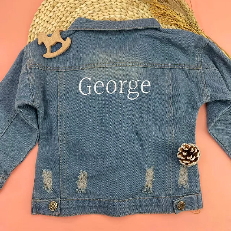 

Personalized Denim Jacket Toddler Outwear Patch Coats Custom Name Jean Jacket Ideal Gift Birth Presents Autumn 2025 New
