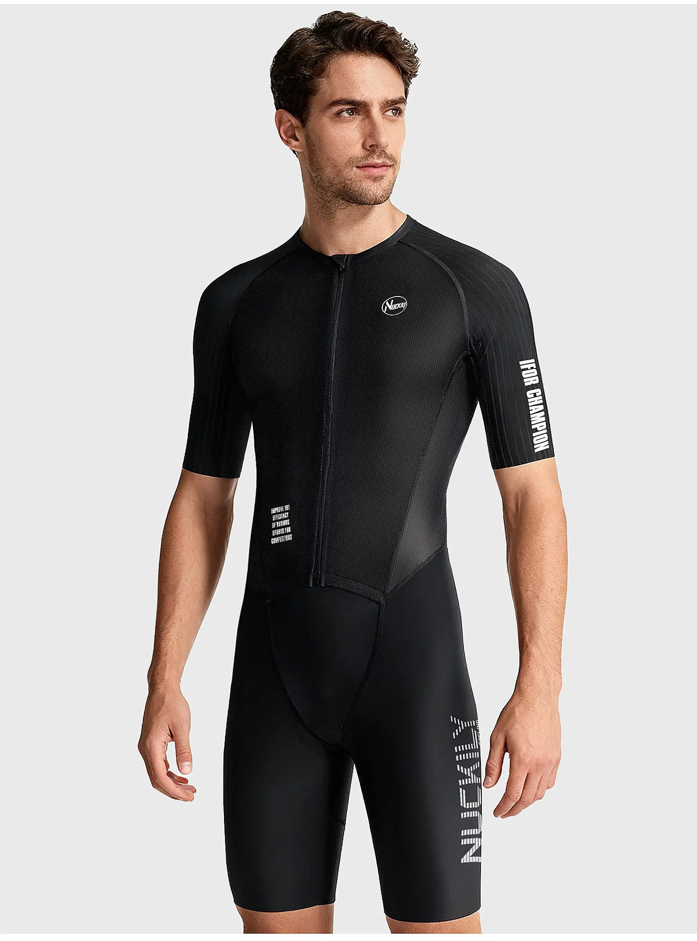 NUCKILY Herren Triathlon-Anzug Ironman Trisuit Ärmellos Radfahren Laufen Schwimmen Einteiliger Kompressionsanzug Schnelltrocknend Aero Rennanzug Pro – Detail 20