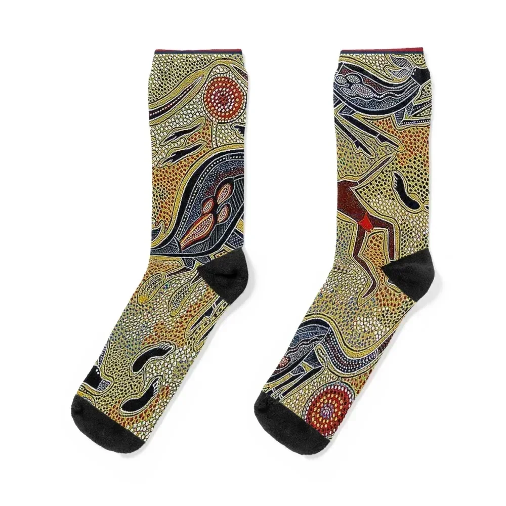 

AUSTRALIAN ABORIGINAL : Vintage Art Print Socks sport essential sheer Socks Women Men's