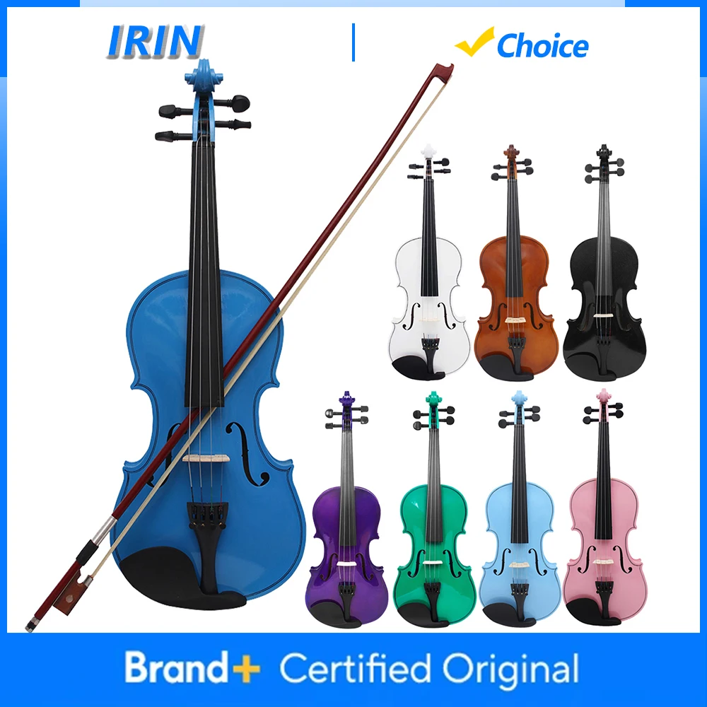 

IRIN V-10 4/4 Violin Solid Wood Colorful Fiddle Set with Case Bow Professional Violin Stringed Instrument for Beginners Practice