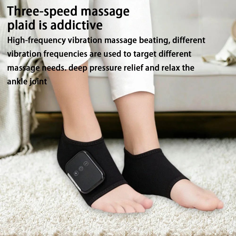 

With 3 Vibration Modes Heating Ankle Protection Strap Side Stabilize Joint Protector Ankle Wrap Foot Massager Foot Sleeve