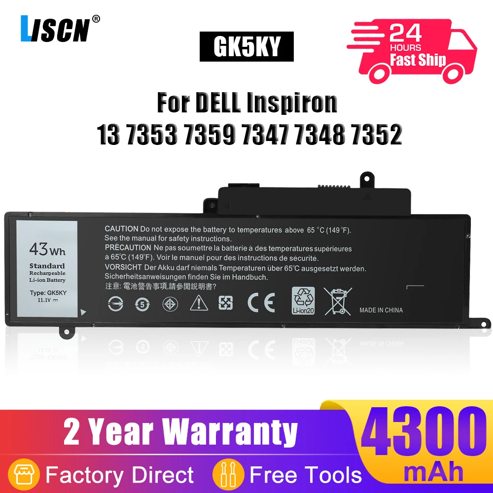 

LISCN GK5KY Аккумулятор для ноутбука Dell Inspiron 11 3147 3152 3158 13 7353 7359 7348 7352 15 7000 7558 7568 04K8YH P55F P20T 42 Втч