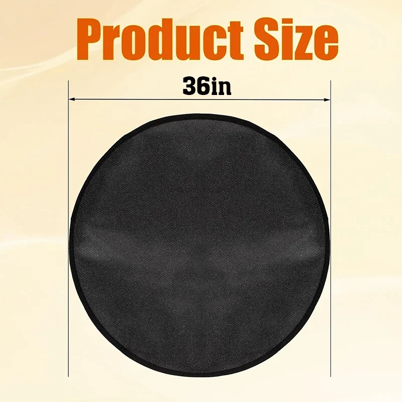 Barbecue Fireproof Heat-Proof Mat Glass Fiber Under Grill Fireproof Mat 36 Inches Reusable Fire Pit Mat Round Pad Picnic Blanket