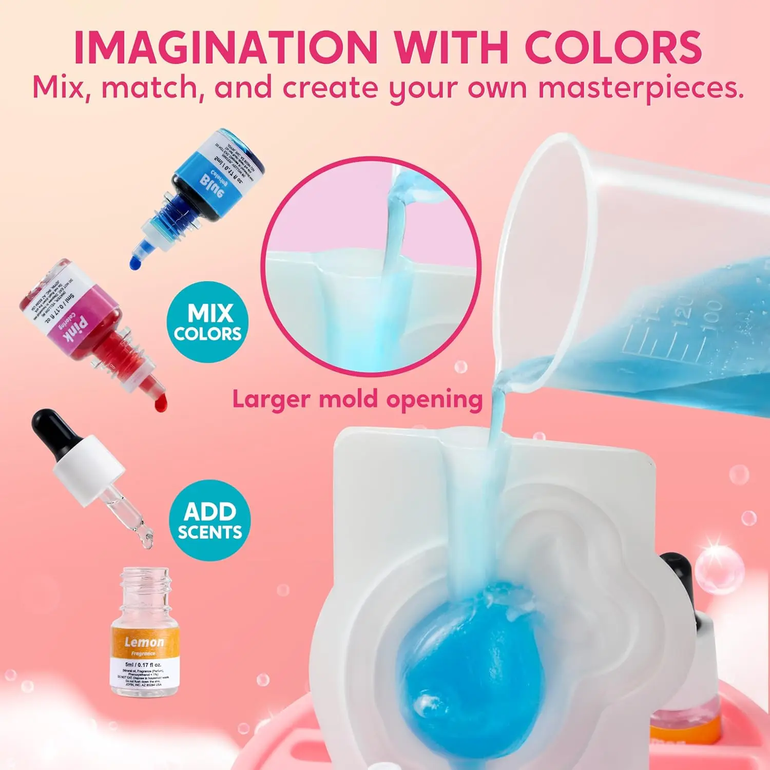 JOYFY Kit Pembuatan Sabun Unicorn Kerajinan Tangan untuk Anak Perempuan Proyek DIY untuk Hadiah Ulang Tahun Natal Aktivitas STEM Hadiah Remaja