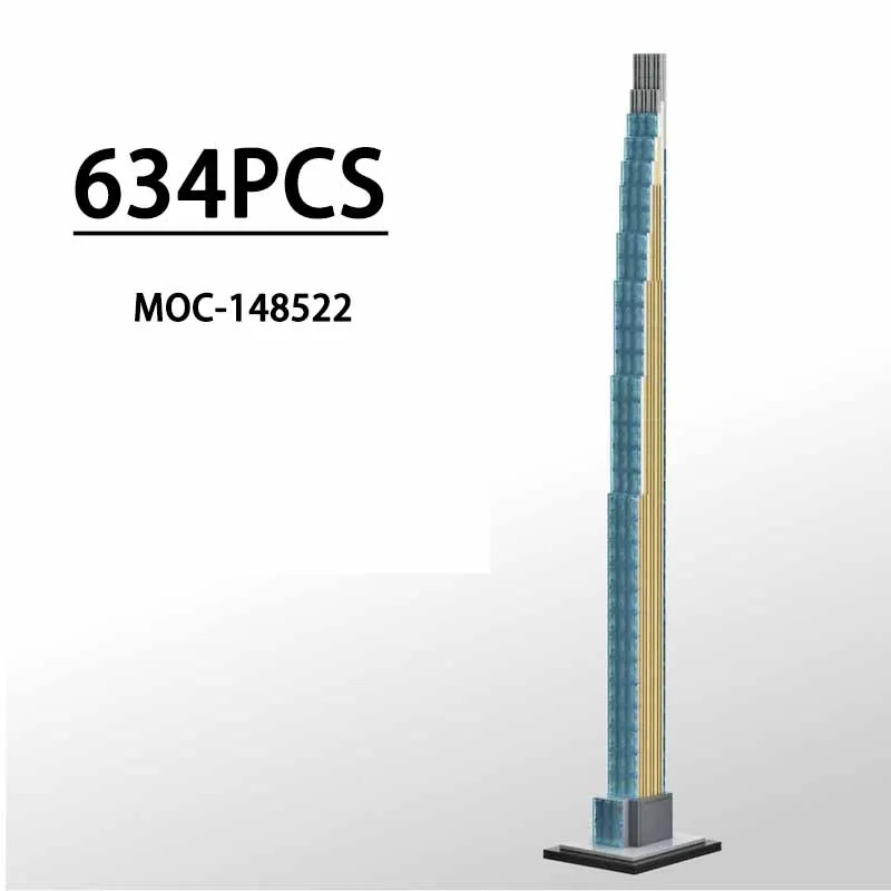 Строительный блок MOC- 148522   Landmark 57th West 111-я улица городское здание масштаб 1:800 634 шт. детский подарок на день рождения Рождественская игрушка