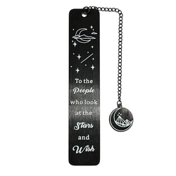 Black Engraved Stainless Steel Book Mark Metal Bookmarks Bibliophile Gift Stationery Reading Mark Man Woman Collection