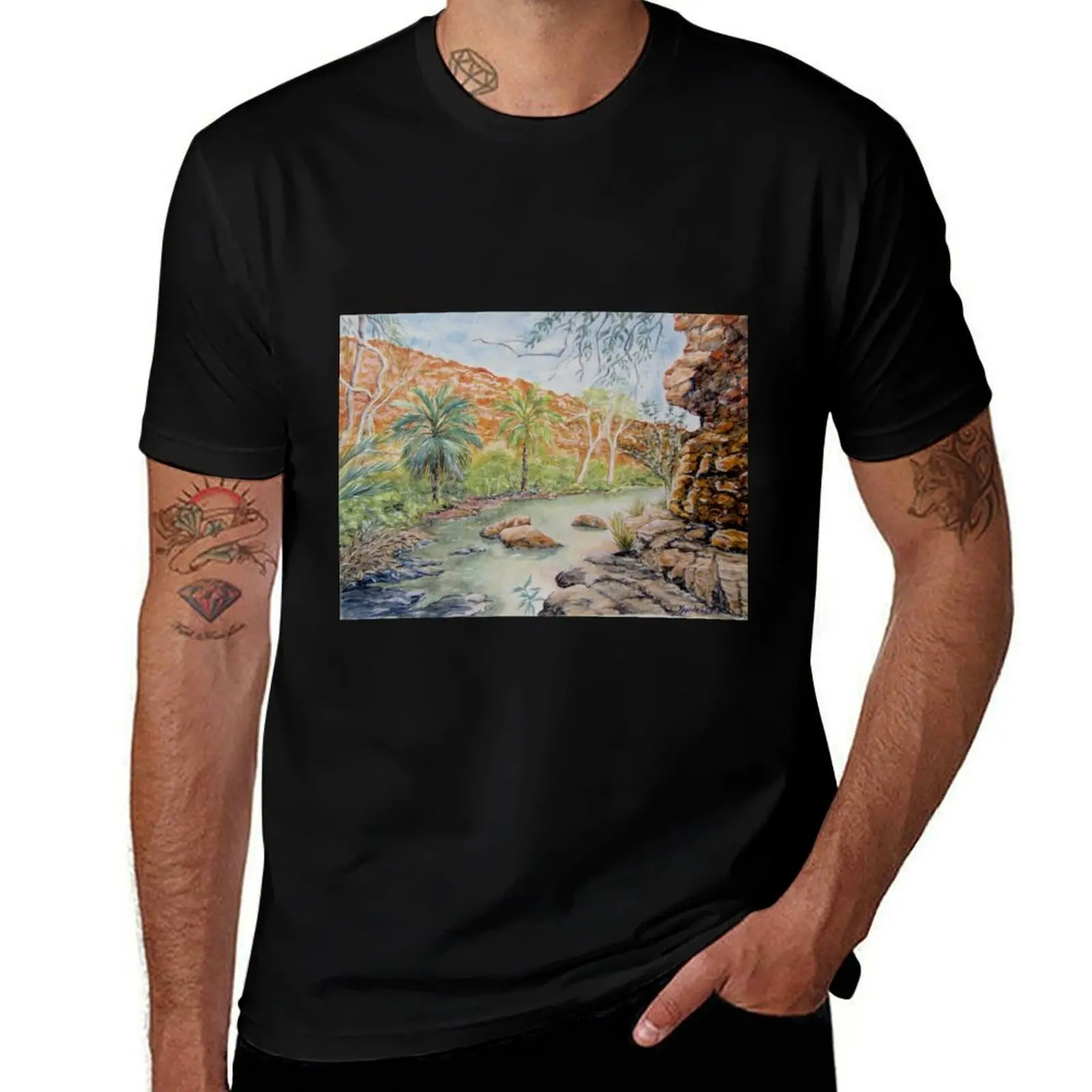 Amalia Gorge, El Questro, Kimberly T-Shirt Minimalist Plain Crew Neck T-Shirt
