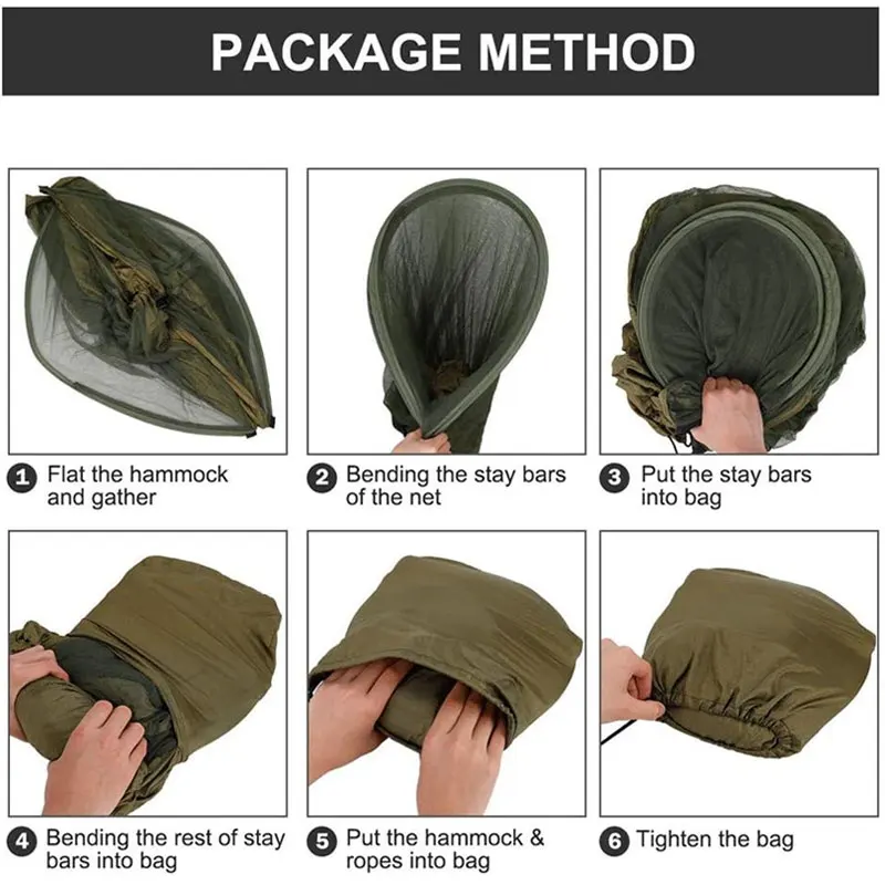 أرجوحة التخييم 2 شخص الأراجيح مع ناموسية المحمولة في الهواء الطلق معلقة النوم الأراجيح سرير معلق أثاث خارجي #6