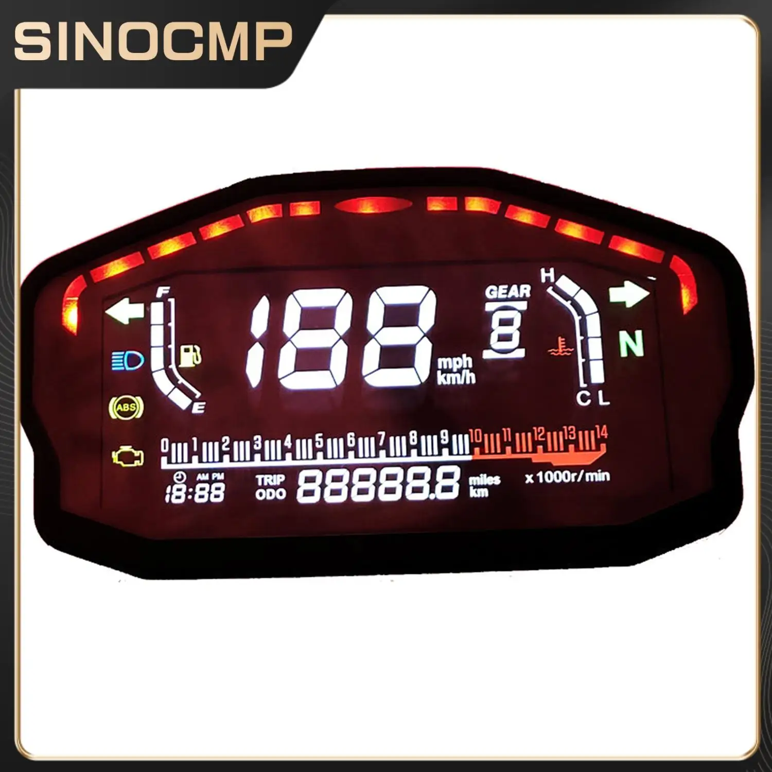

Motorcycle LED LCD Speedometer Digital Odometer Backlight For 1 2 4 Cylinders For BMW For Honda Ducati Kawasaki Yamaha Universal