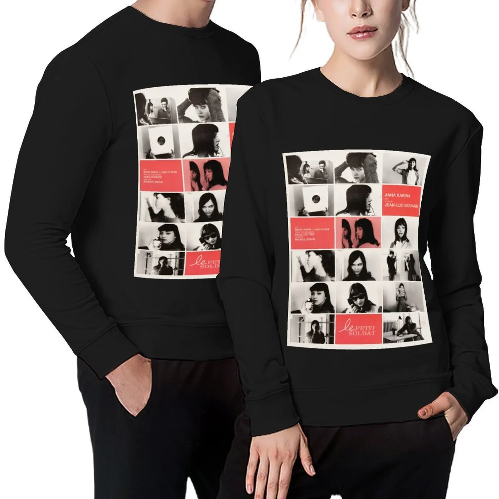 

Anna Karina / Godard - Le Petit Soldat - vintage French movie poster Pullover fashion men mens clothing hooded sweatshirt