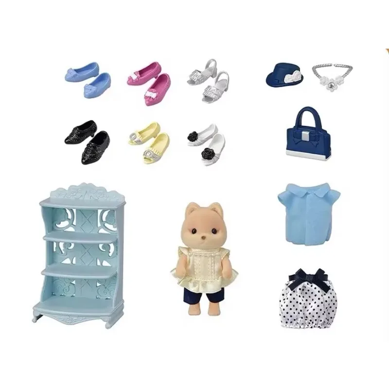 Sylvanian Families-Ensemble de vêtements pour filles, accessoires originaux, meubles, maison de jeu, jouets, boîte, cadeaux d'anniversaire