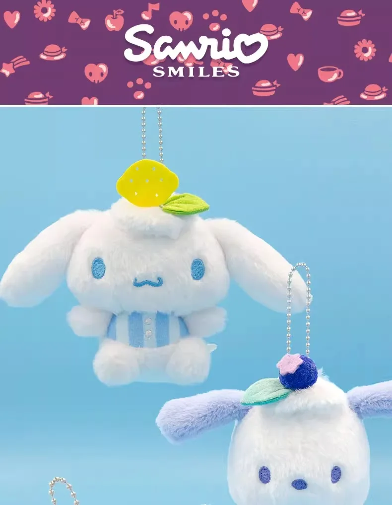 Sanrio Hangyodon Kuromi Melody Pochacco Cinnamoroll Gefüllte Plüschtiere Anhänger Niedlicher KT Schlüsselanhänger Anime Schlüsselanhänger Weihnachtsgeschenk – Detail 1
