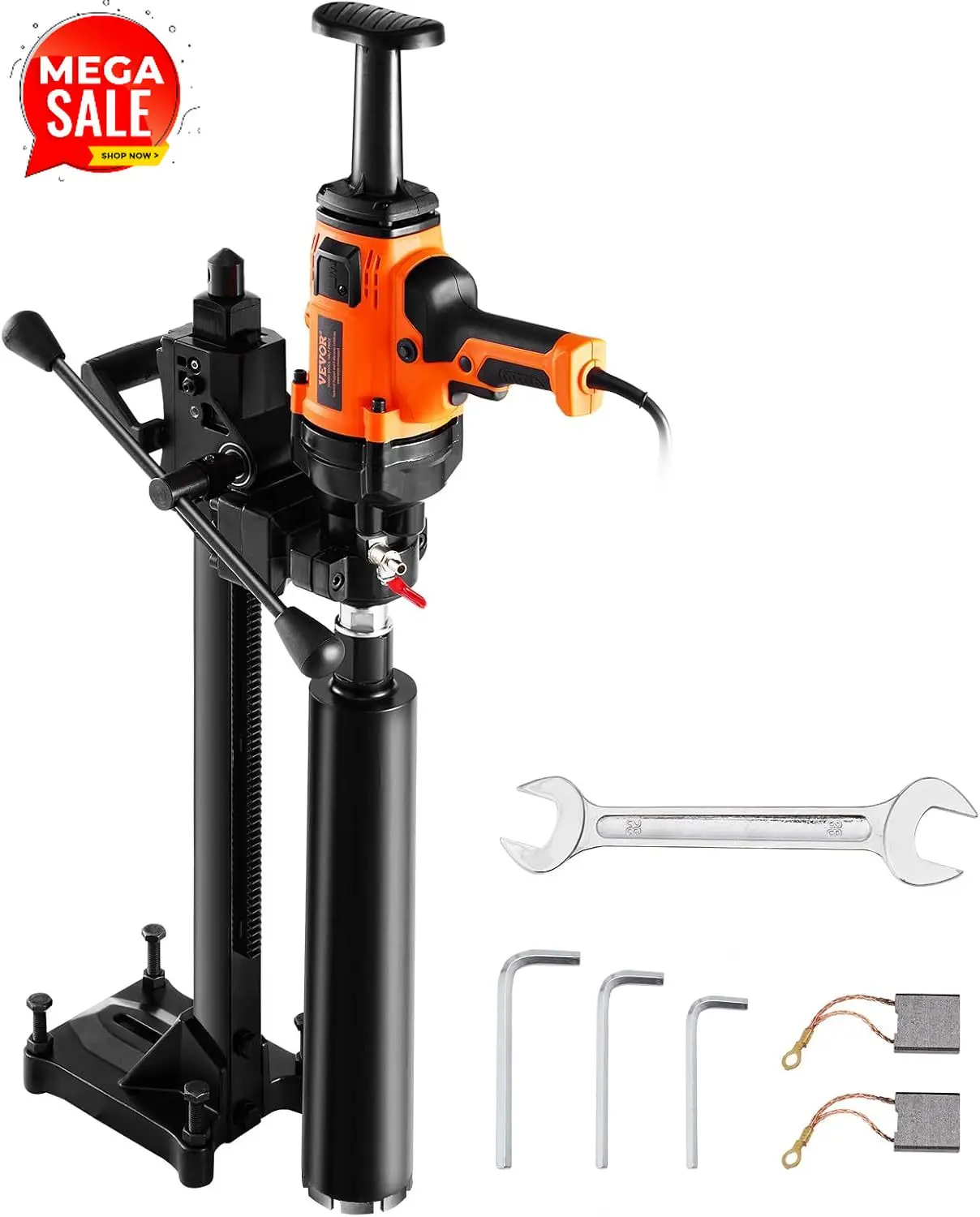 2 in 1 Handheld & Stand-mount Core Drill 0.8-6.3in Drilling Diameter | 2000W Powerful Concrete Drilling Machine with Stand and C