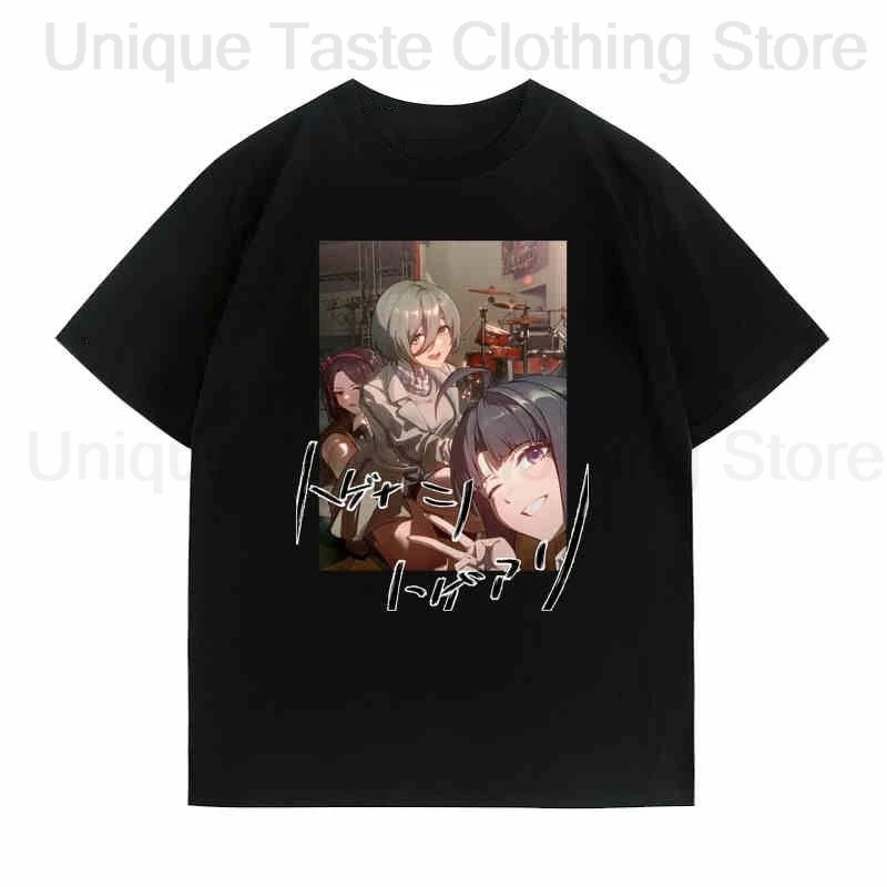Anime MÄDCHEN BAND CRY T Hemd Rupa ISERI NINA KAWARAGI MOMOKA Cartoon Print T-shirt Mode Männer Frauen Baumwolle Kurzarm T Top