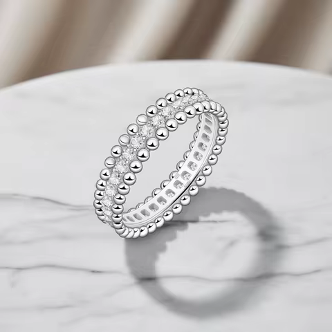 Full Moissanite Ring Dating Couple Promise Rings 925 Sterling Silver D Color VVS1 Diamond Wedding Bands for Women Fine Jewelry