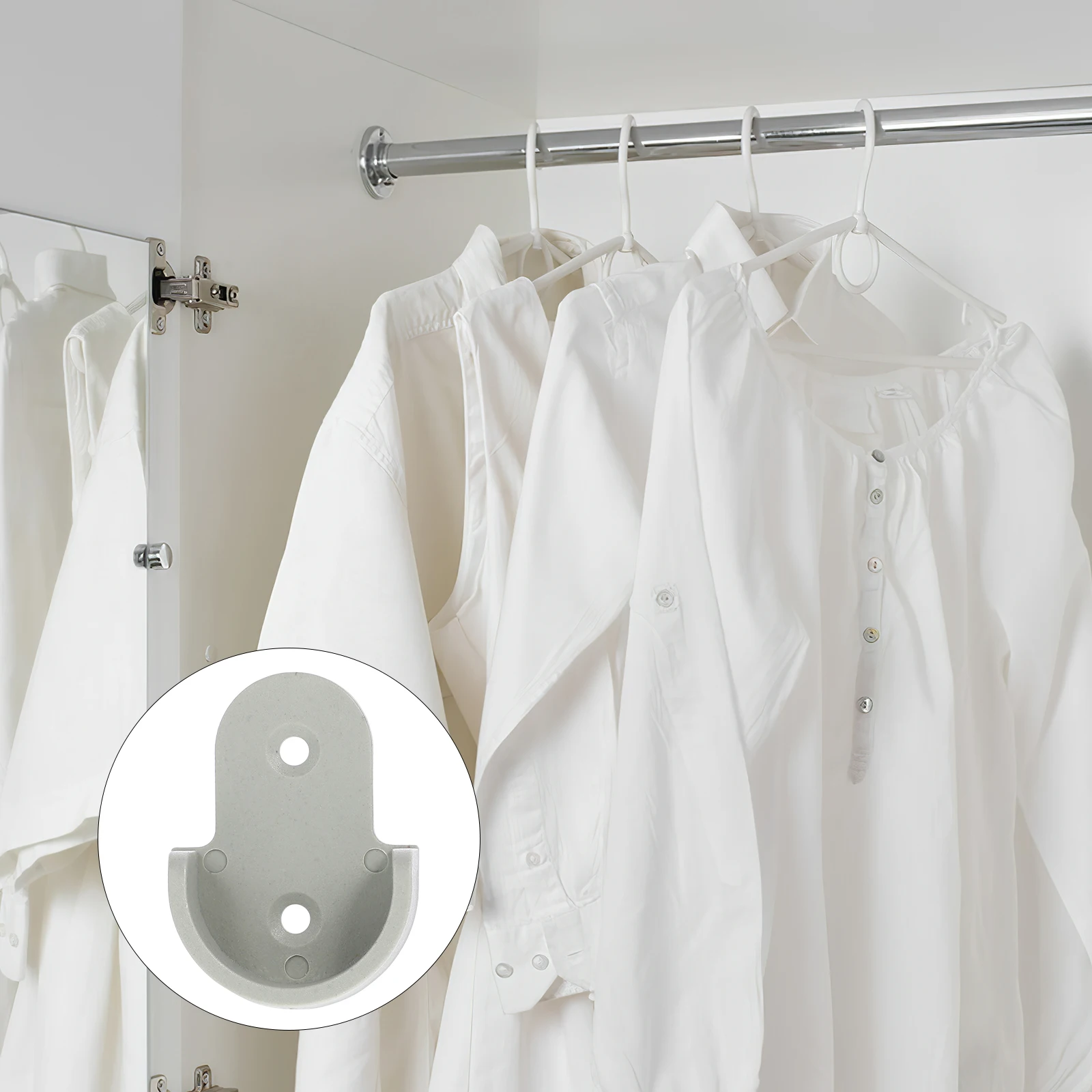 

30pcs Plastic Wardrobe Pole Brackets Closet Rod Bracket Shower Curtain Holders Thick Repair Bathroom Accessories