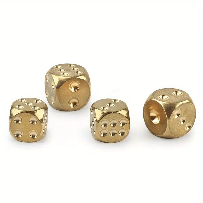 2pcs/lot Copper Dice Brass Dice Sieve Creative Mahjong Dice Bar Tool Outdoor Small Toy 13mm/15mm