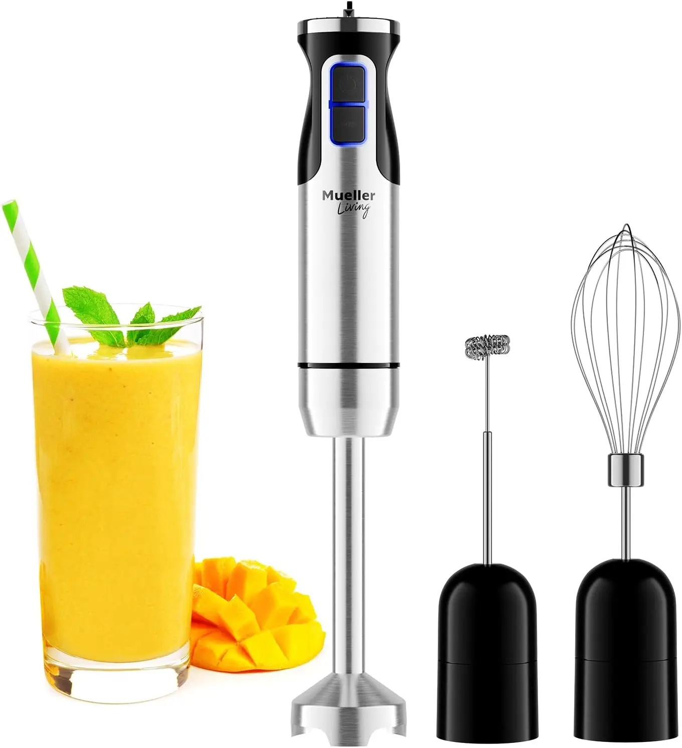 

Immersion Blender Handheld - 8 Speed Stainless Steel Electric Hand Blender, 3 In 1 Emulsion Blender Handheld With Turbo Mode,