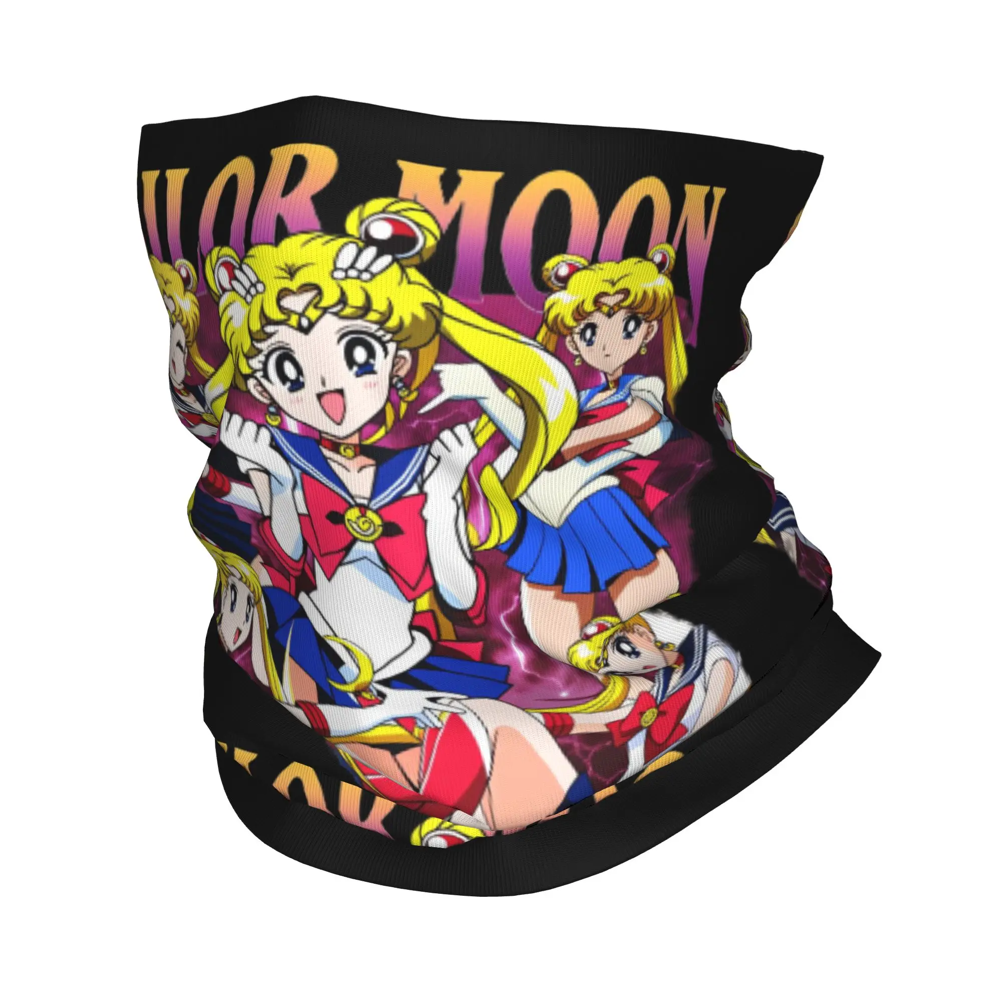 Sailor Moon Anime  Winter Headband Neck Warmer Men Women Ski Running Tube Scarf Cartoon Girl  Face Bandana Gaiter